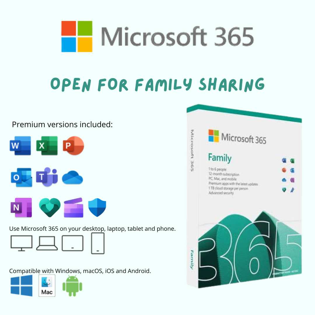 Microsoft (Office) 365 Family Sharing – AMC Nomadic Learning Hub Store